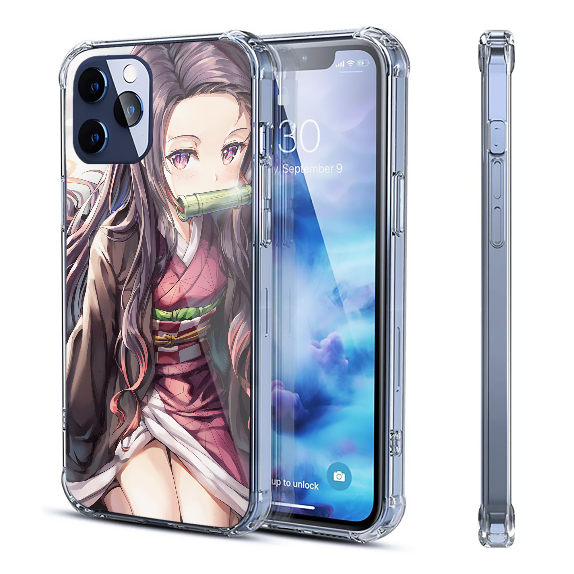 （画像用） 鬼滅の刃（きめつのやいば）竈門 禰󠄀豆子／かまど ねずこ Kamado Nezuko 【iPhone 12シリーズ対応】透明スマホケース（クリアソフトケース）